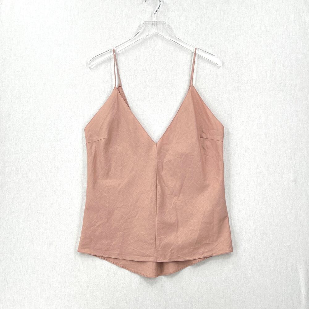 JUAN CARLOS OBANDO Plunging V neck Camisole Women 8 Pink Cotton Strappy Tank Top - Picture 2 of 15